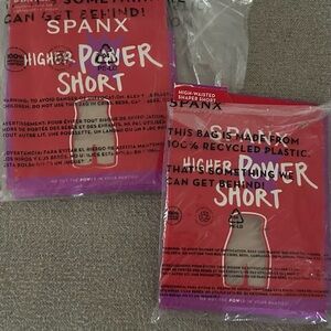 Spanx SET OF 2 Higher Power Shorts Light Nude, High Waist, Mid Thigh Shaping, Lg
